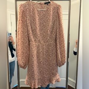Lulu's Pink Floral Long Sleeve Dress